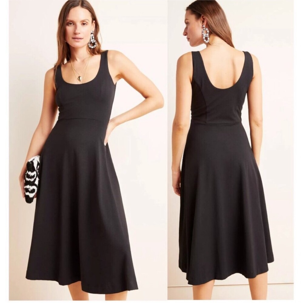 Maeve by Anthropologie Theodora Fit Flare Sleeveless Midi Swing Dress